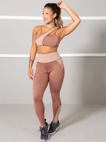 Conjunto fitness Detalhe em Tule (calça+top)