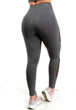 Calça Legging Fitness Detalhe Em Tule